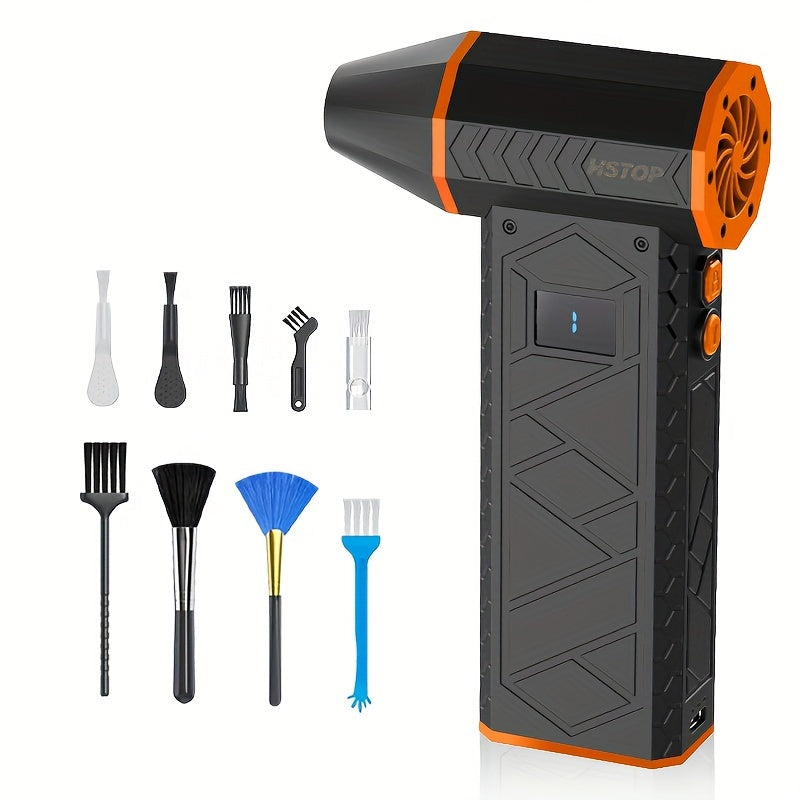 USB rechargeable handheld blower with digital display for camping outdoor use