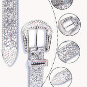 Ayollar uchun Rhinestone G'arbiy Qo'riqchi Belbog'i, Studded Bling PU charm bilan