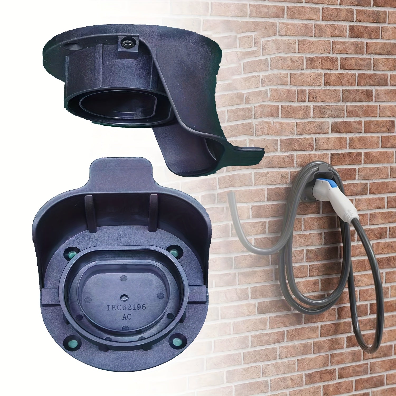 Soporte para cargador de vehículo eléctrico, organizador de pared para cables de carga de estándar europeo