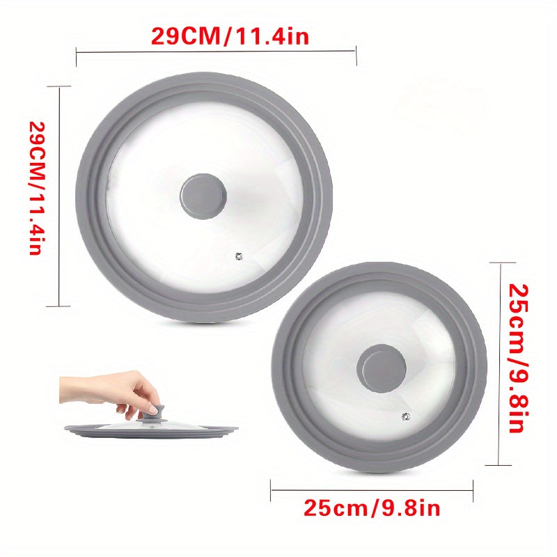 Pot Lid with Silicone Edge Tempered Glass Dishwasher Safe Anti-Slip Knob