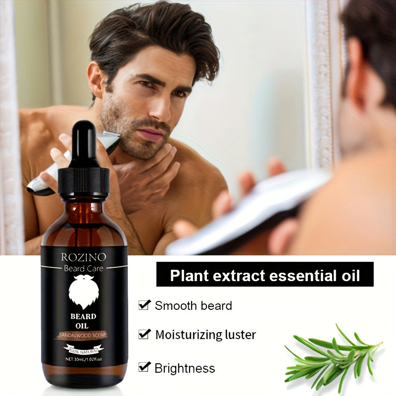 Sandalwood Beard Oil with Glycerin for Moisturizing and Softening Facial Hair