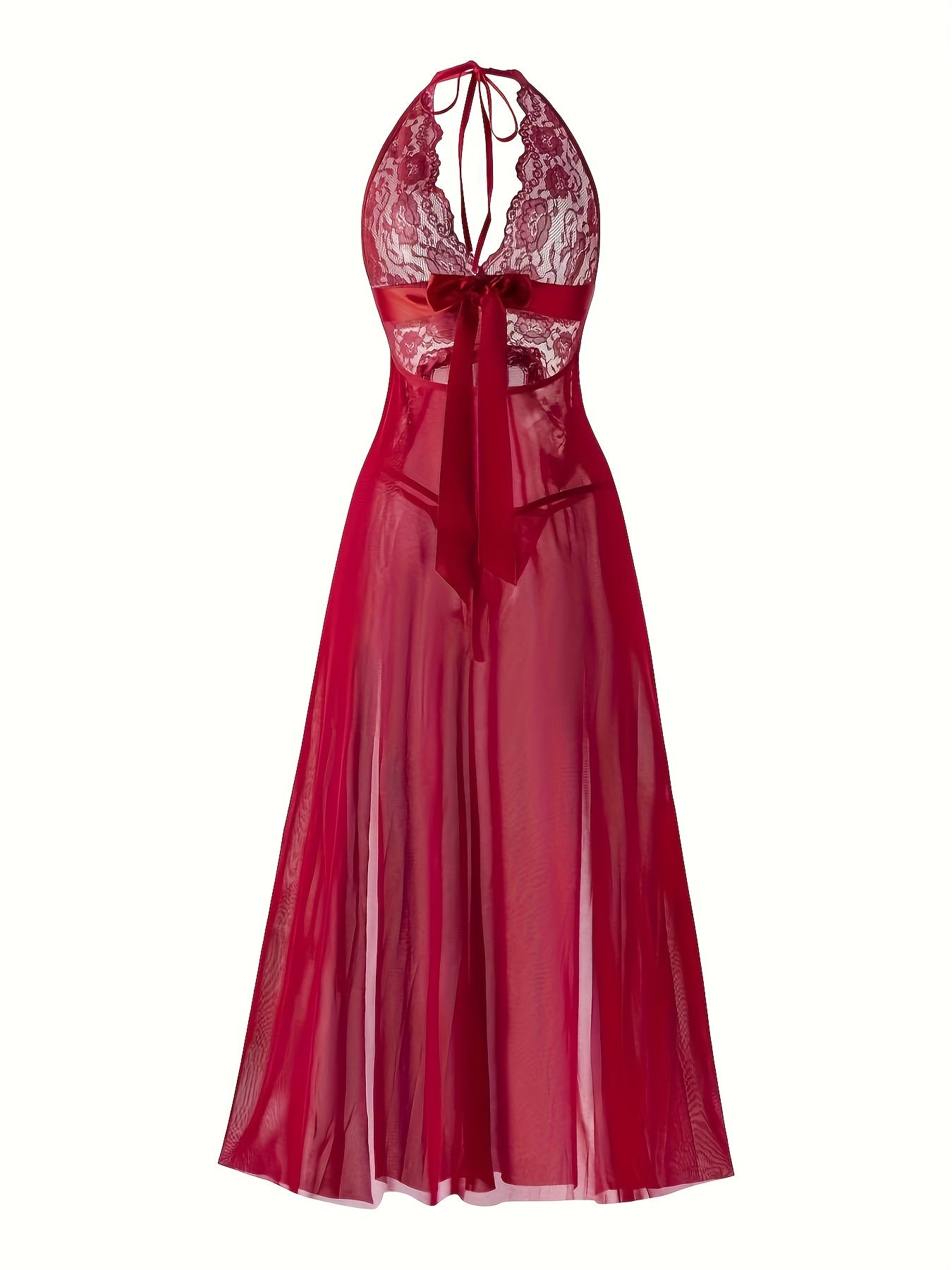 Women's Floral Print Lace-Up Nightgown with Adjustable Straps