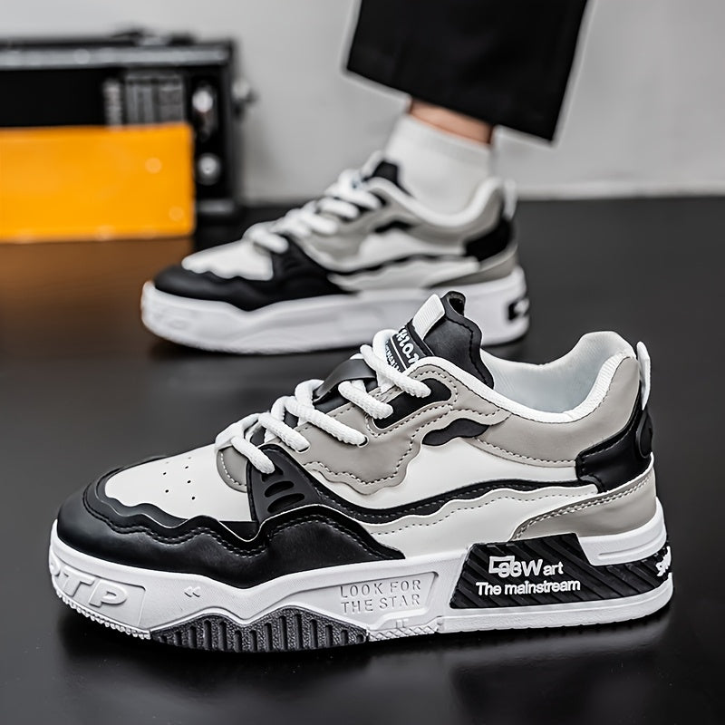 Men's Skateboard Sneakers Casual Low Top Lace-Up PVC Sole Comfortable All-Season