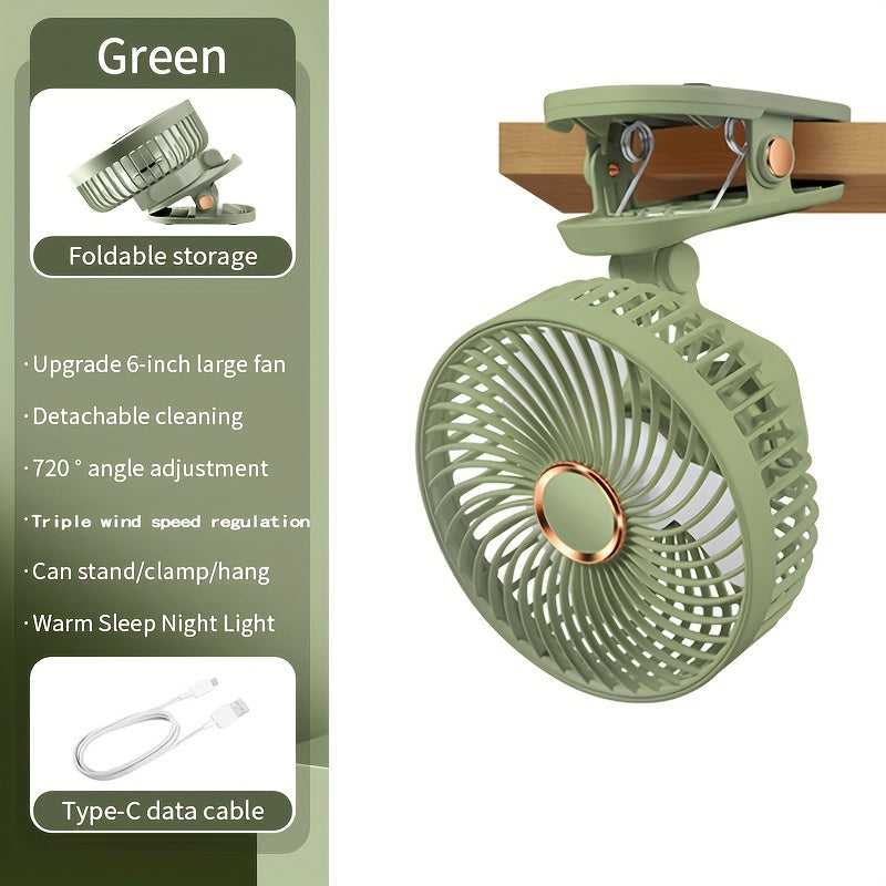 Portable USB Fan for Dorm Home Office Camping with Data Cable