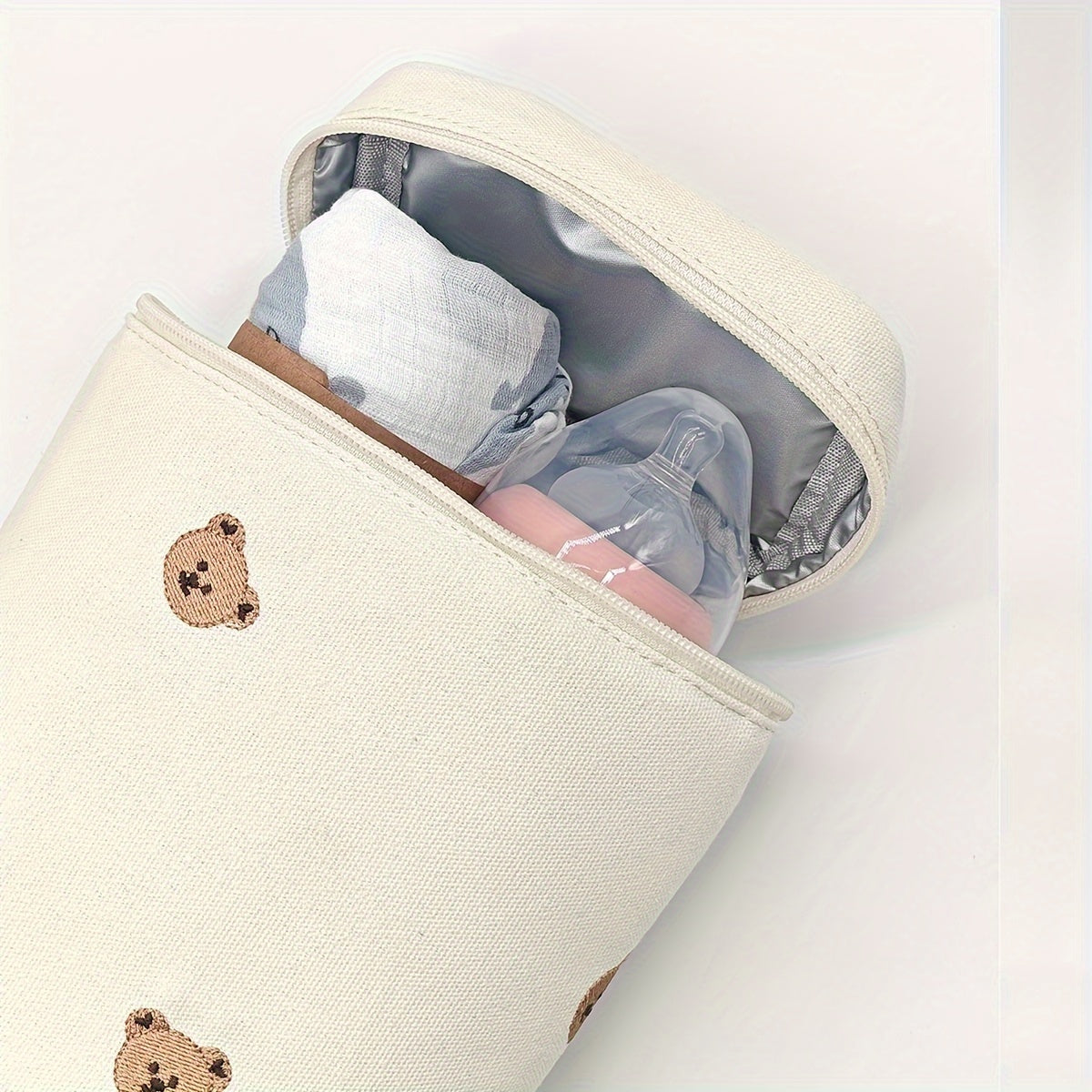 Teddy Bear Aluminum Foil Insulated Lunch Bag Trolley for Kids