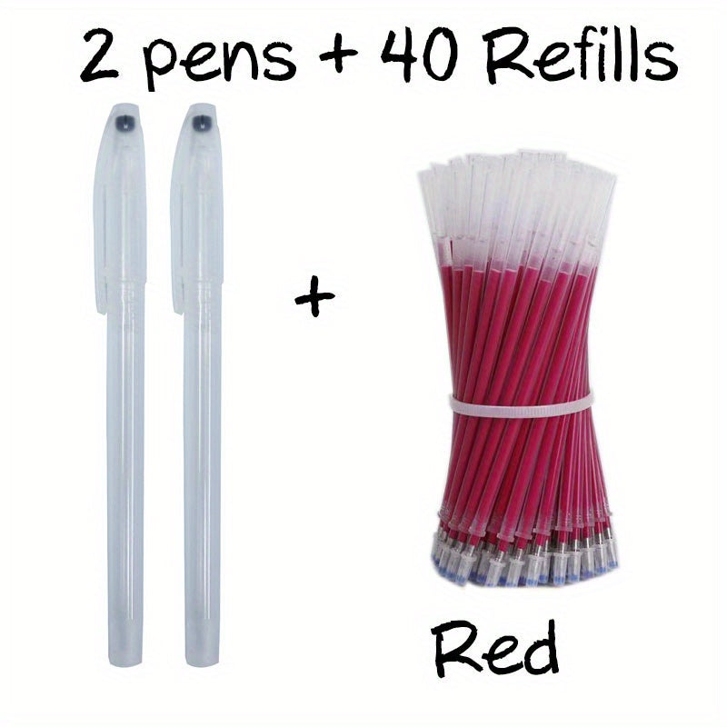Set of 42 Heat Erasable Fabric Marking Pens in 5 Colors for Sewing and Quilting