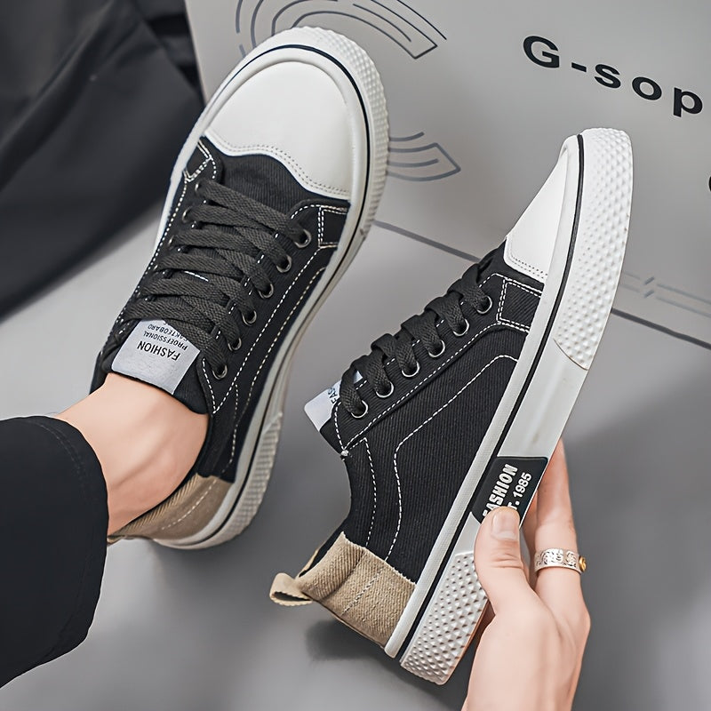 Men's Canvas Sneakers Low Top Breathable Non-Slip Casual Spring Summer Shoes