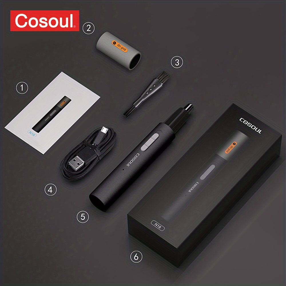 Rechargeable metal alloy nose hair trimmer with precision blades