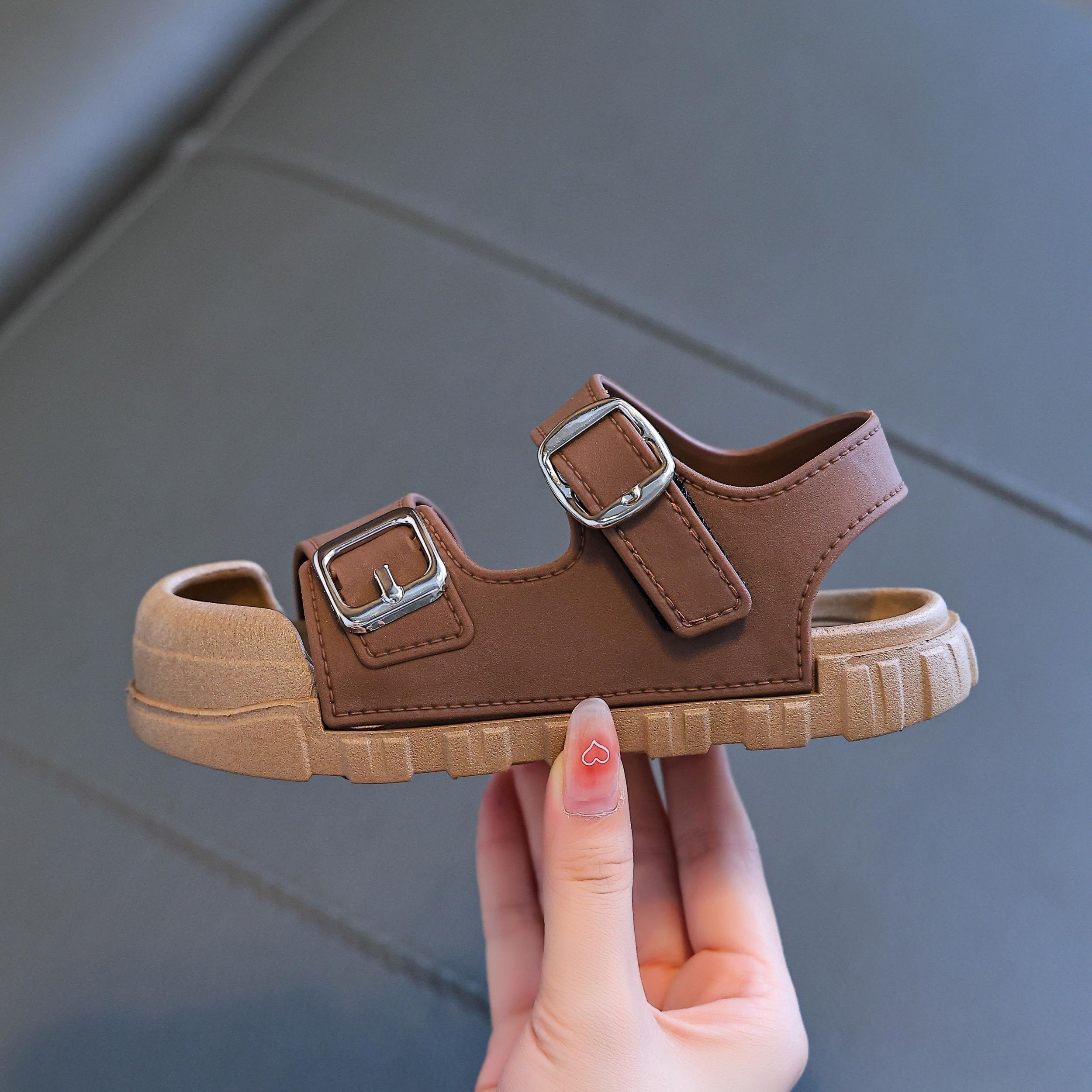 Детские сандалии для мальчиков и девочек, летние, однотонные, дышащие, из ПВХ, мягкая подошва, повседневные, для улицы