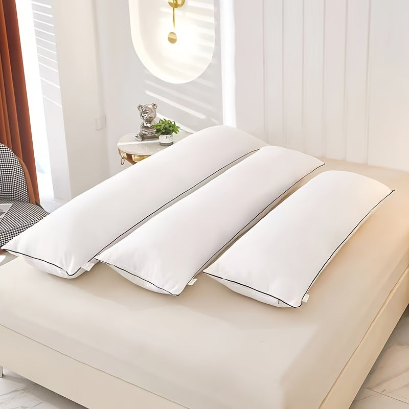 Long White Brushed Body Pillow for Cervical and Pregnancy Support