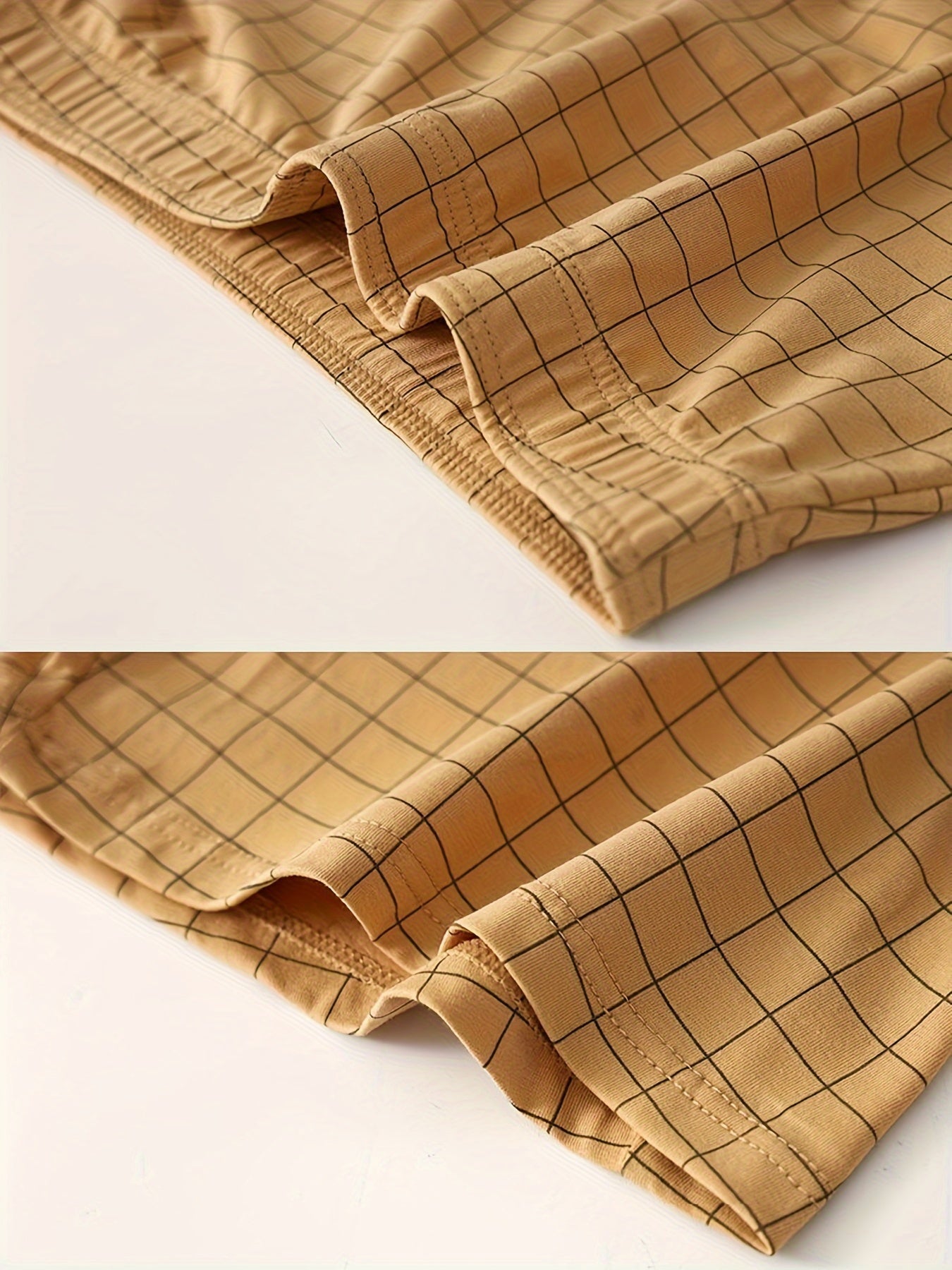 Men's Plaid Cotton Boxer Shorts 3-Pack Breathable Loose Fit Casual