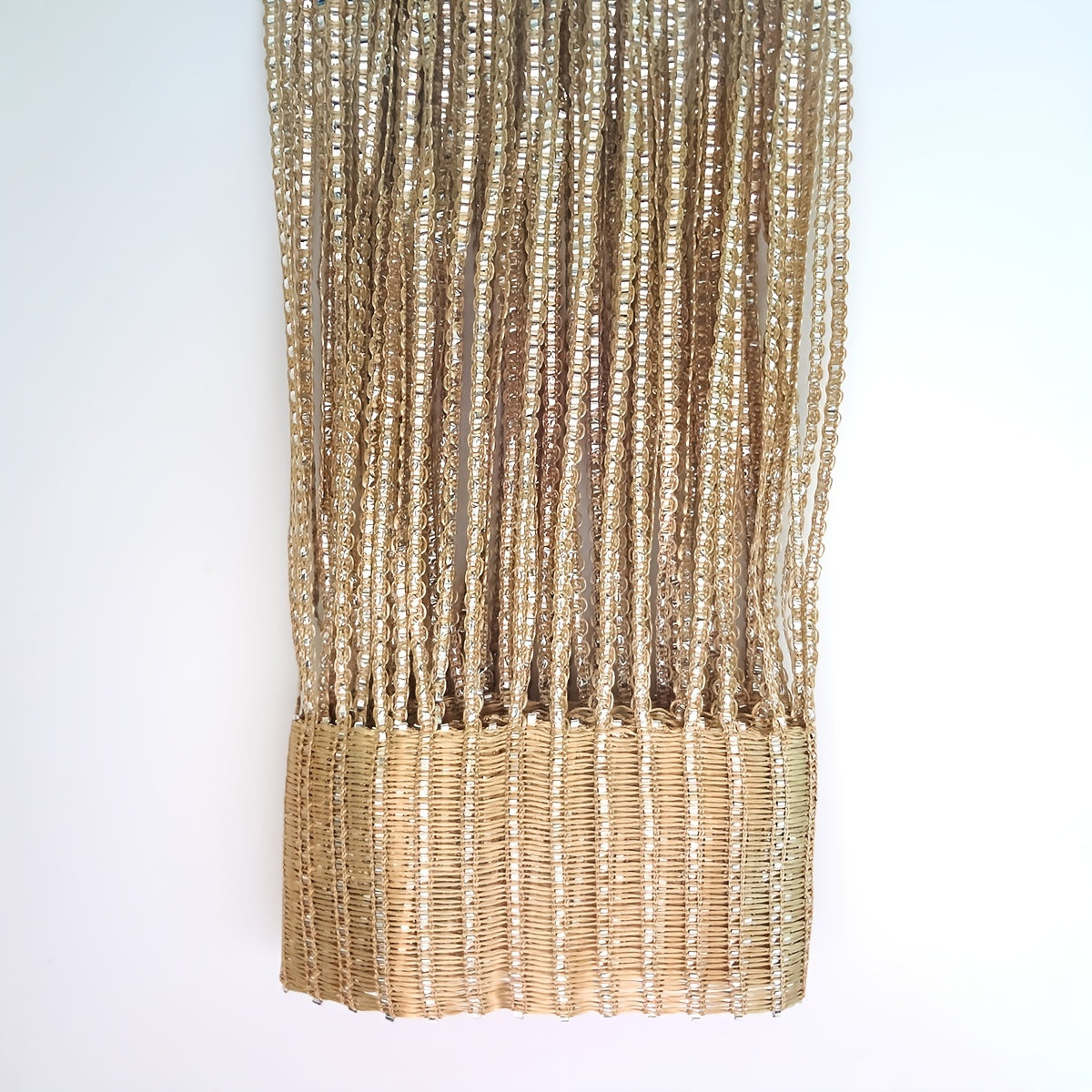 Silver Wire Curtain with Thick Tassels for Wedding Window or Door Decoration