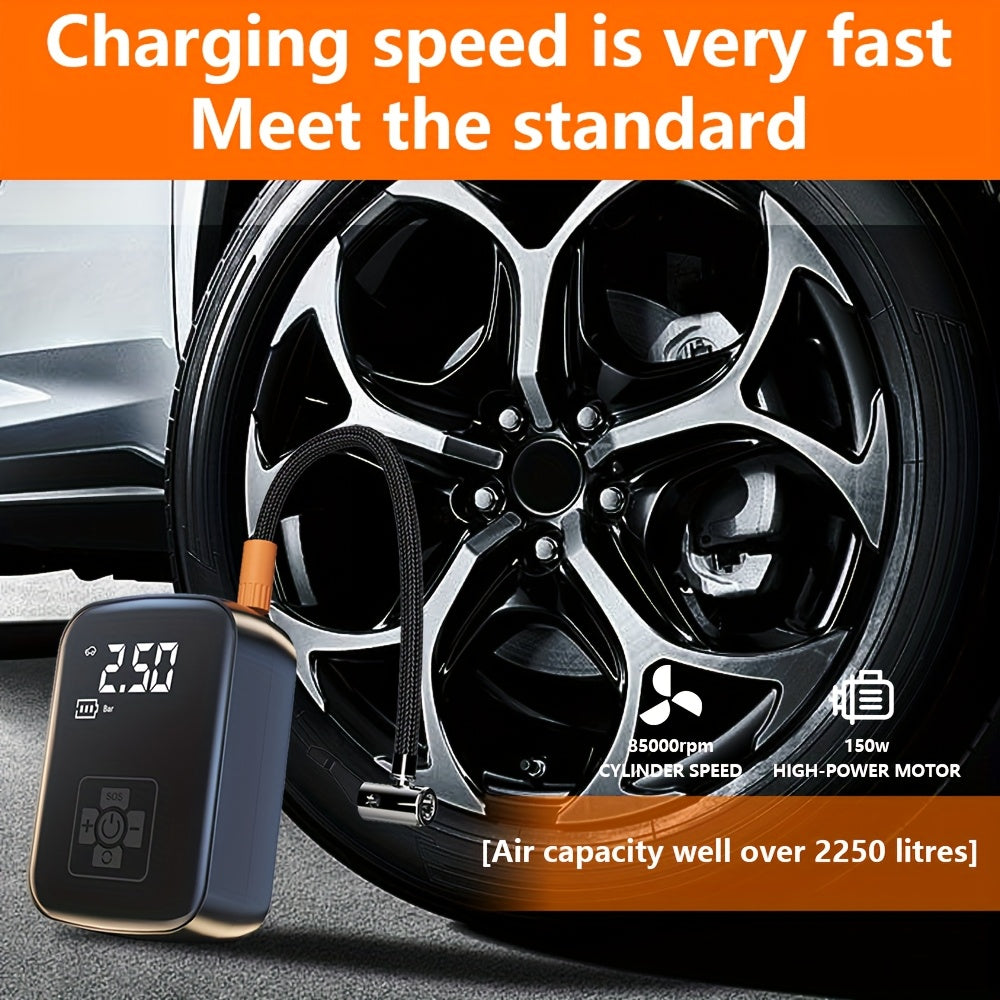Portable Cordless Tire Inflator Air Compressor Pump Digital Display Rechargeable