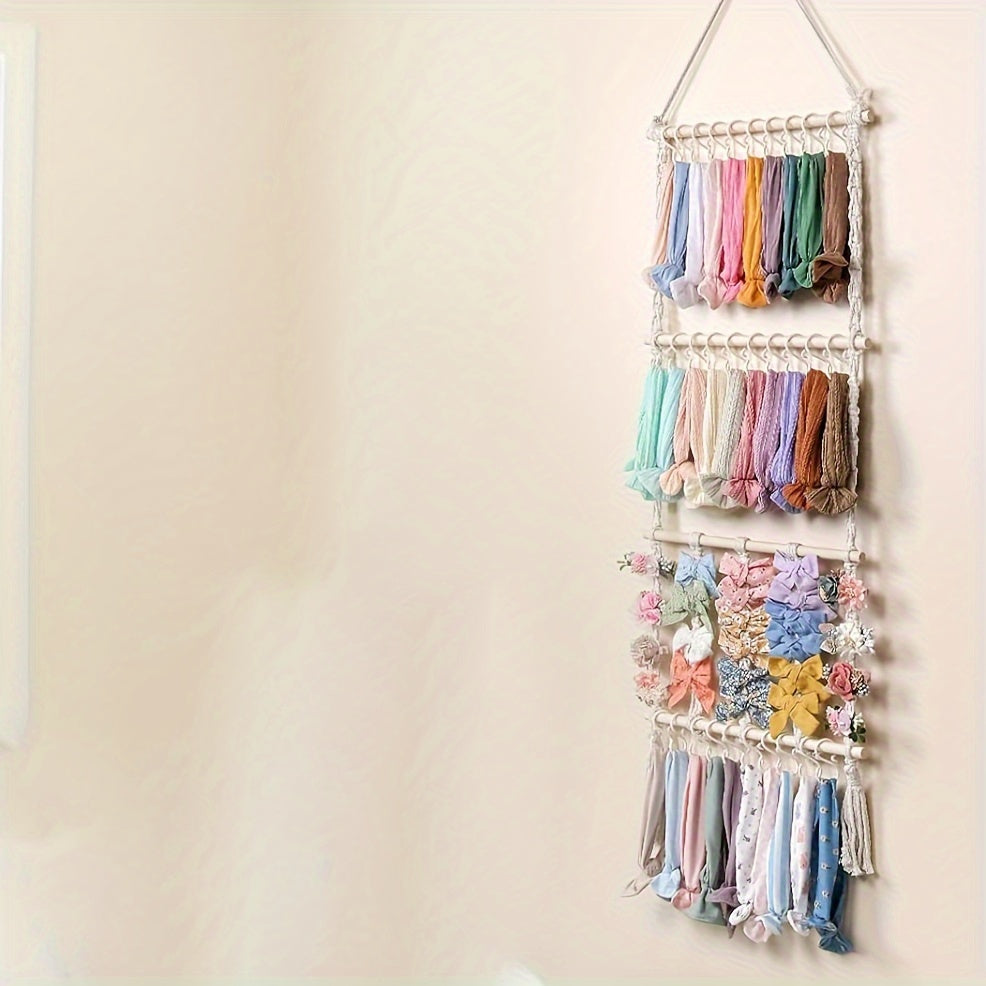 Bohemian Wall Decor Organizer for Headbands and Hair Bows, Room Storage