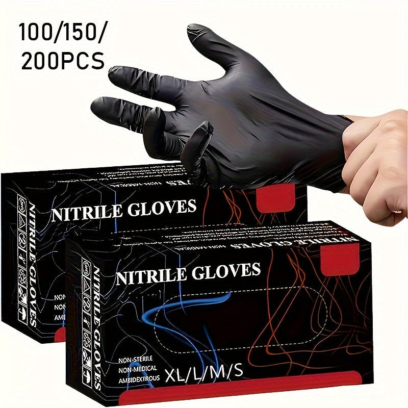 Black Disposable Nitrile Gloves Pack of 100 150 200 for Cleaning Tattooing Nail Art