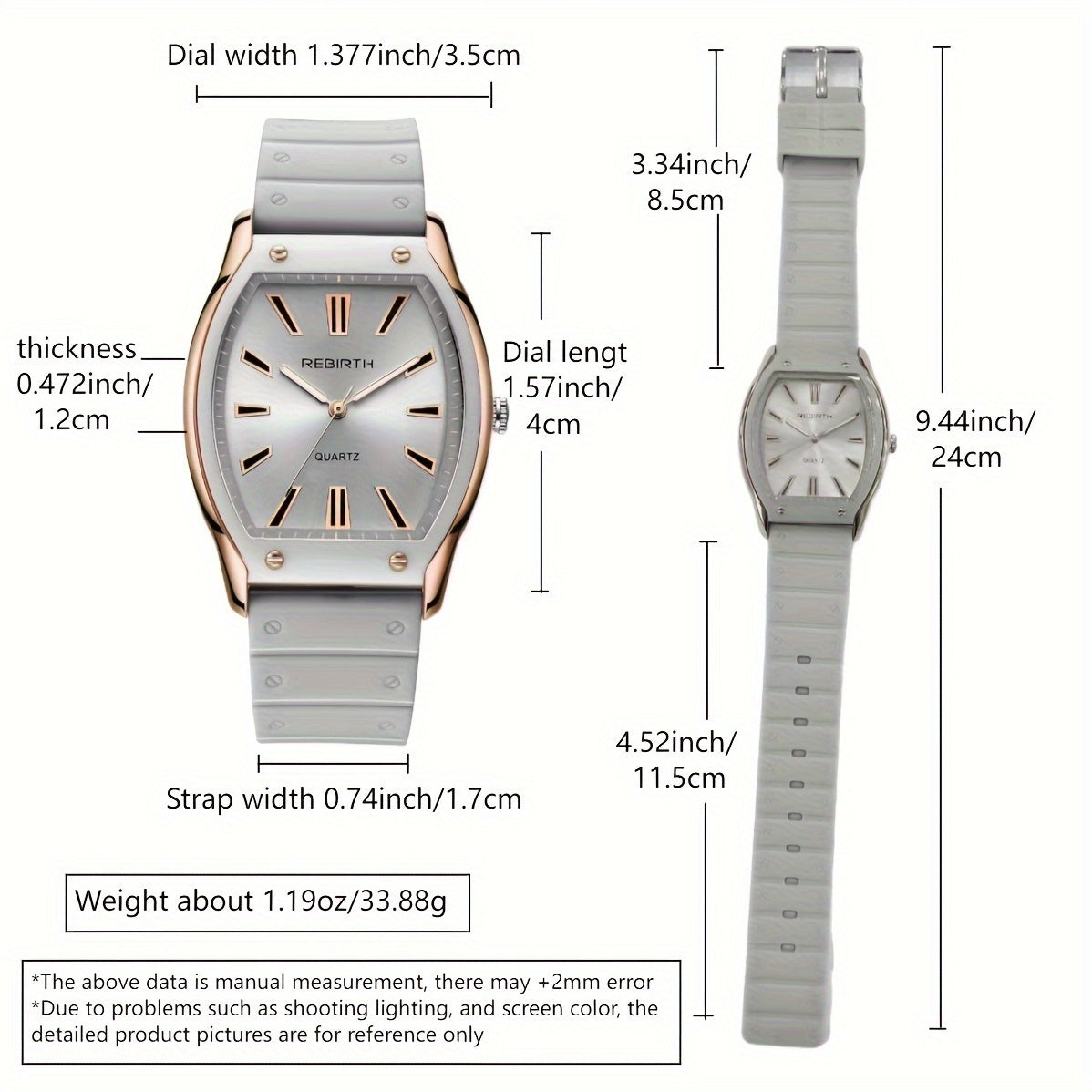 Women's Digital Quartz Watch with Barrel Silicone Strap and Plastic Case