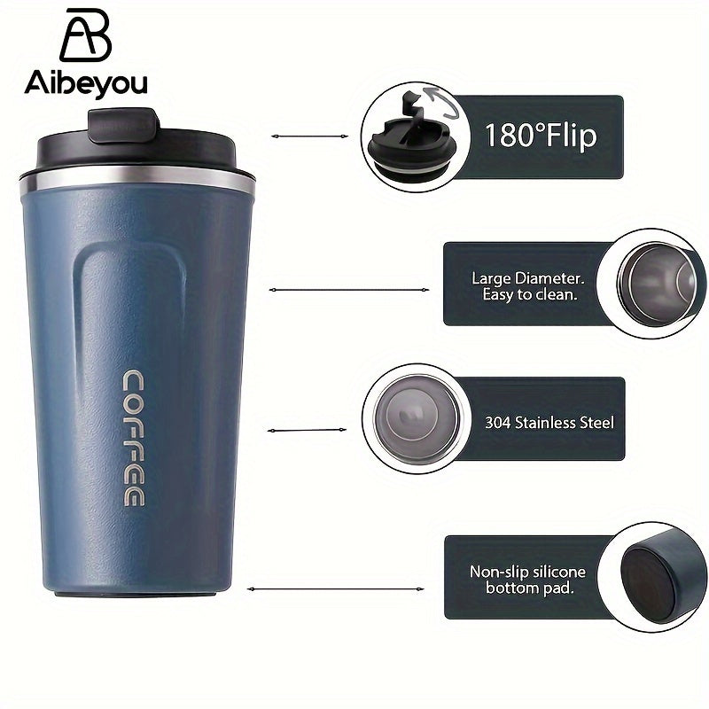 17oz Insulated Travel Mug with Smart Temperature Display Stainless Steel for Camping and Outdoor Use
