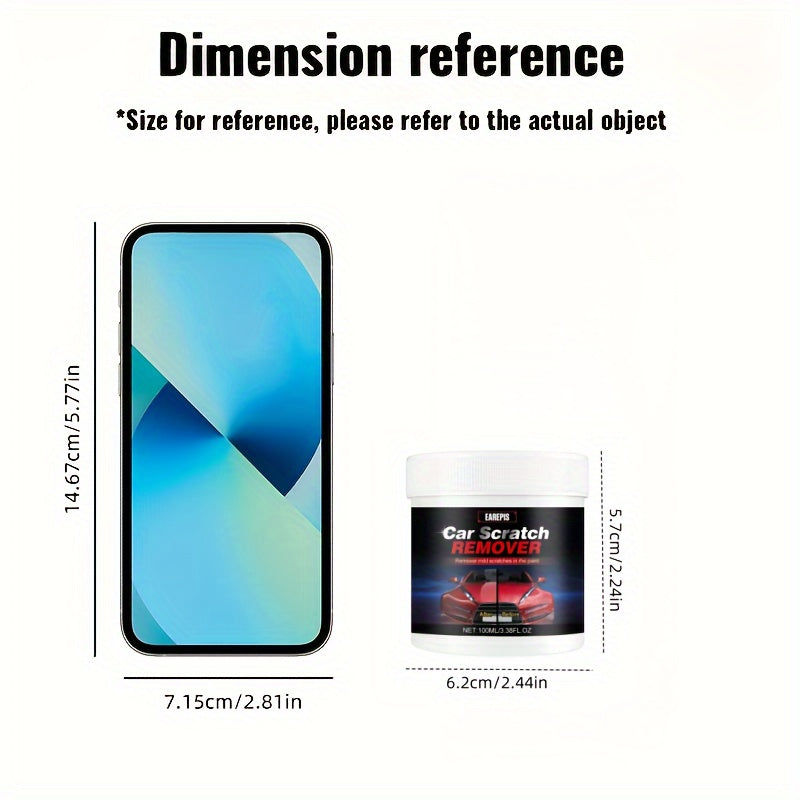 Kit de cera para eliminar arañazos y remolinos en el coche para daños menores, fácil de colocar, que restaura el brillo