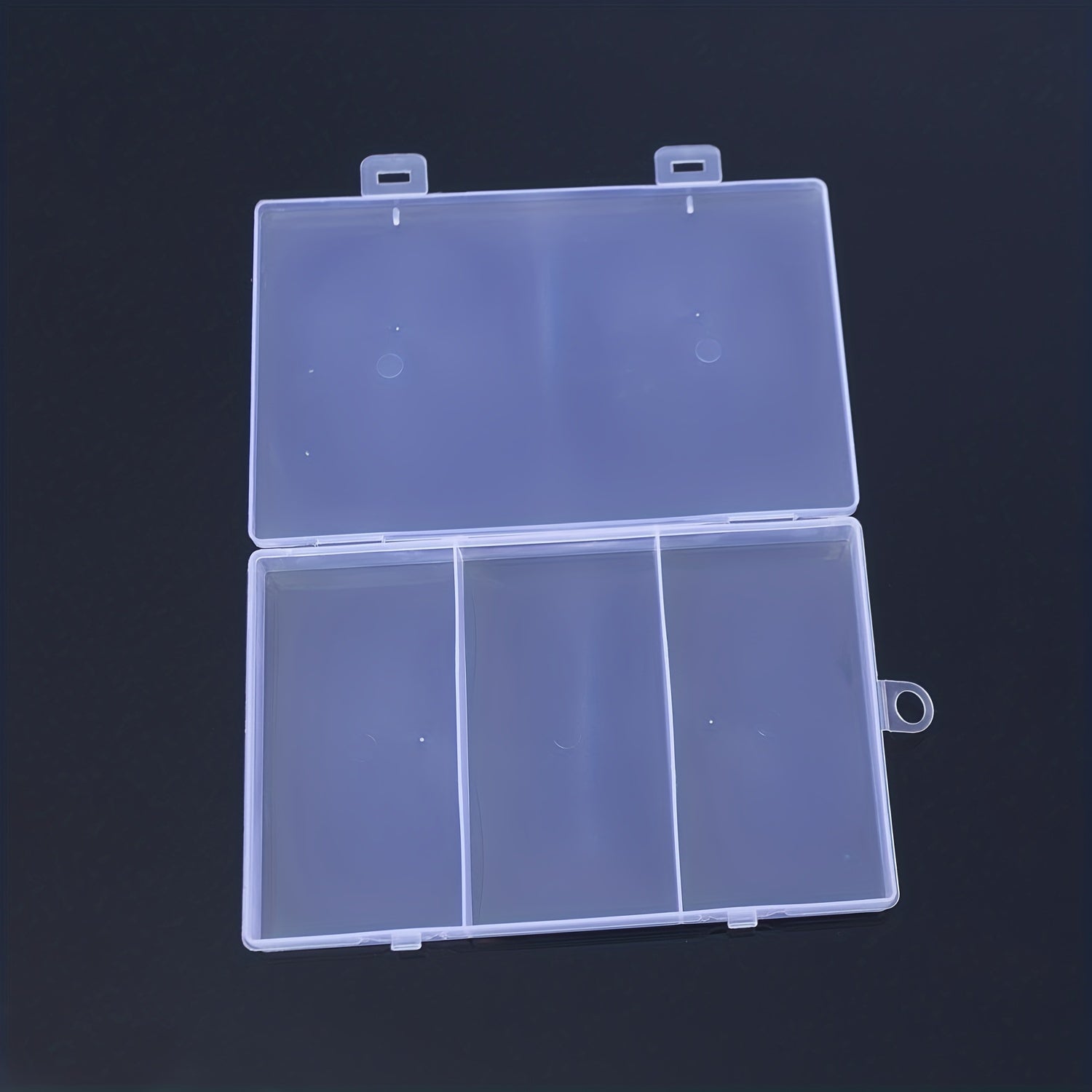 Plastic Storage Box with 3 Compartments for Jewelry, Earrings, Beads, and Screws