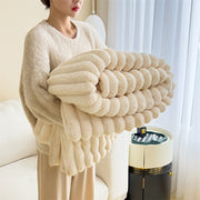 Luxurious Plush Fleece Blanket Cozy Throw for Sofa Lounge Soft Insulating