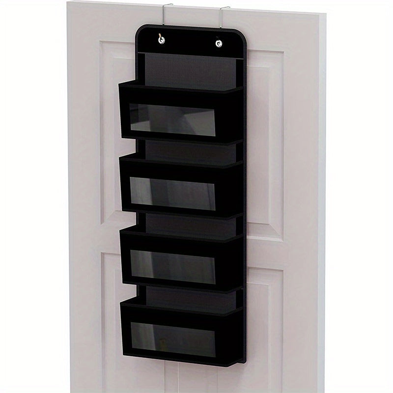 Wall Mounted Organizer Storage with 2 Metal Hooks for Wardrobe Closet Bathroom Kitchen