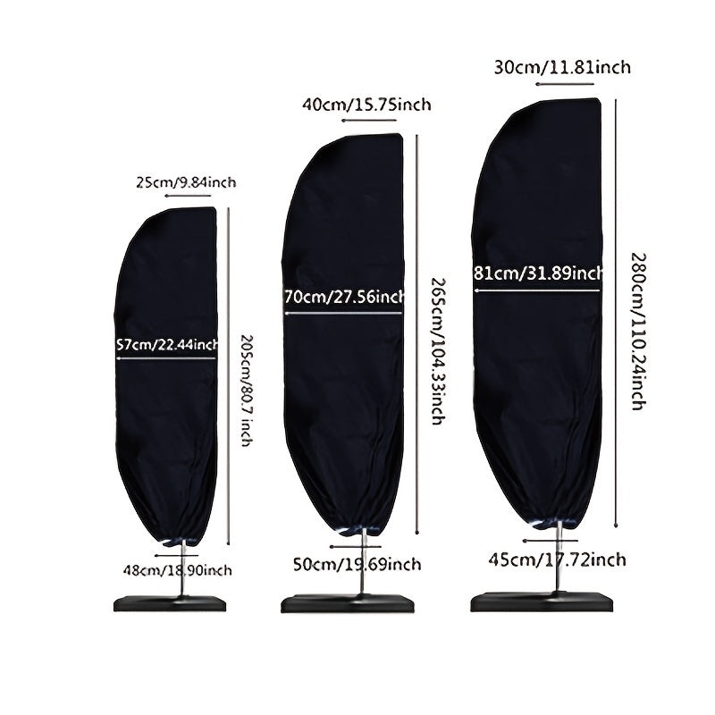 Funda para paraguas exterior de tela Oxford para patio, paraguas romanos y rectos, negro, 106.68cm-279.4cm