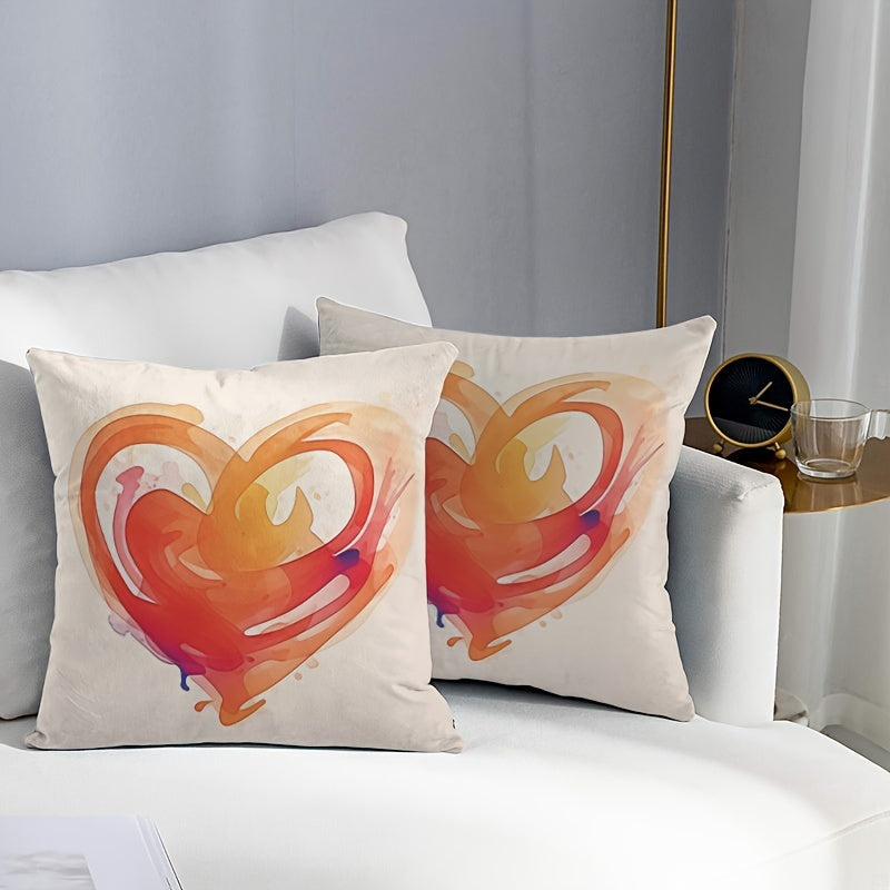 Heart Throw Pillow Cover Soft Polyester Zipper Closure for Valentine's Day Mother's Day Weddings