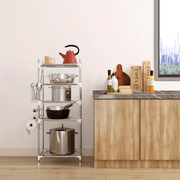 Multi-Tier Stainless Steel Storage Shelf for Kitchen Bathroom Balcony