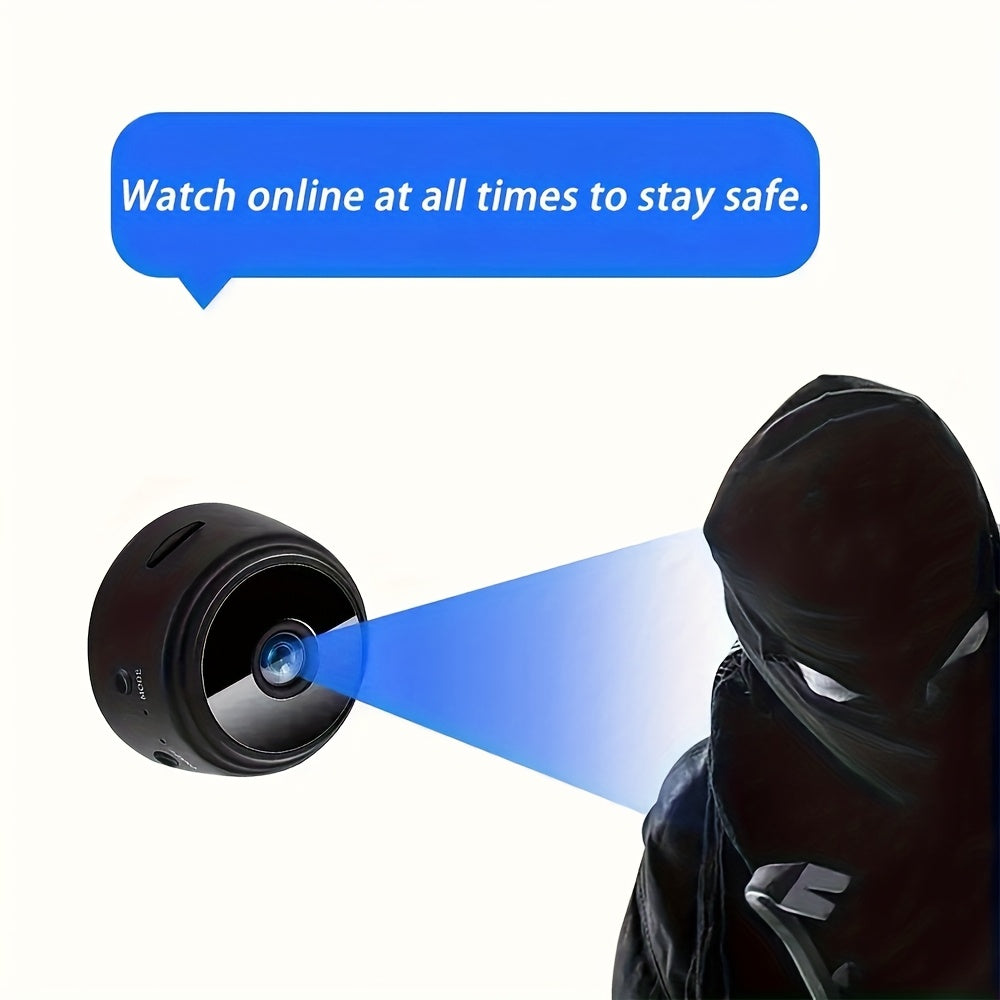 Mini cámara de seguridad inteligente WiFi con batería, soporte de mesa, 480p, no resistente al agua