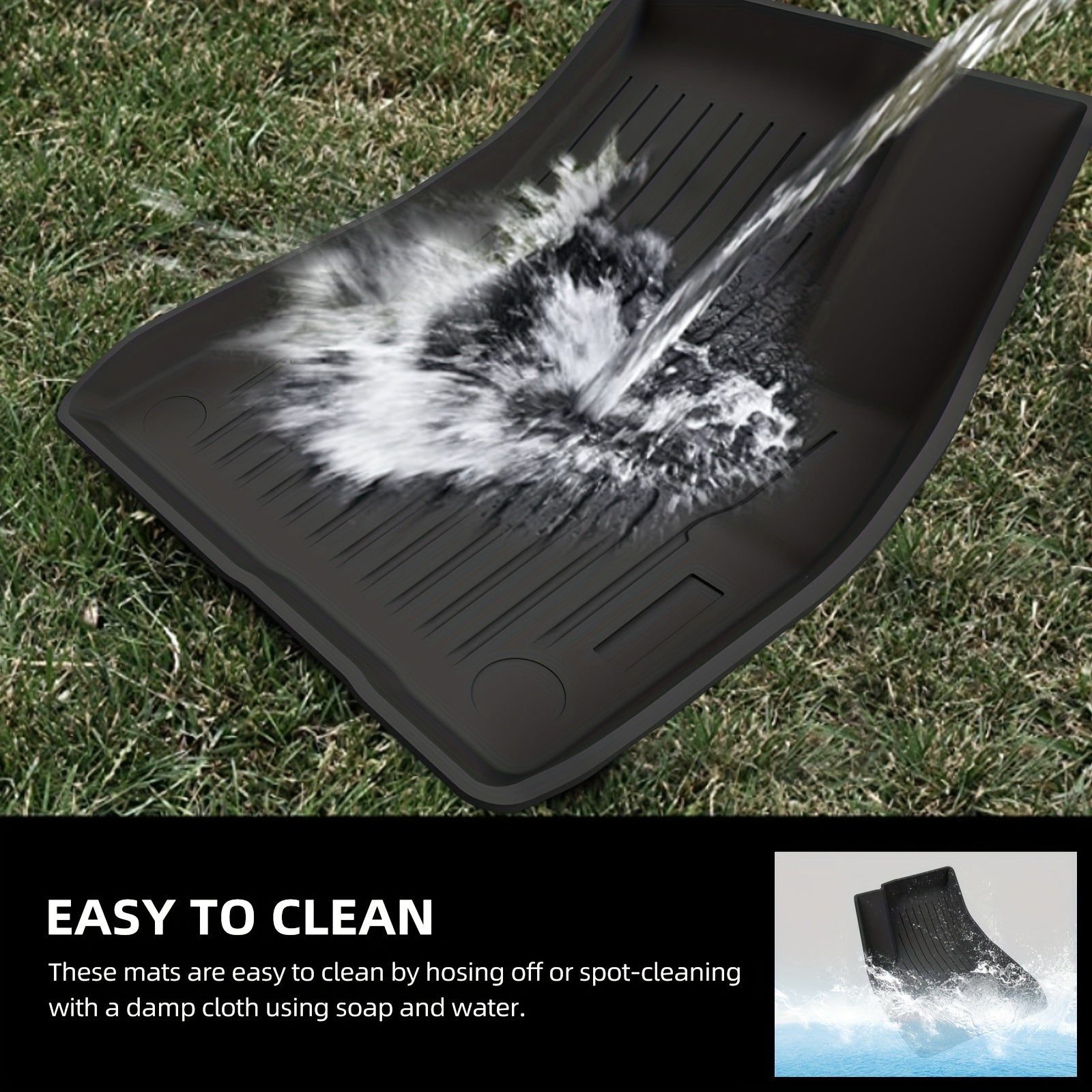 All-Weather TPE Floor Mats for Tesla Model Y Full Set Durable Liners