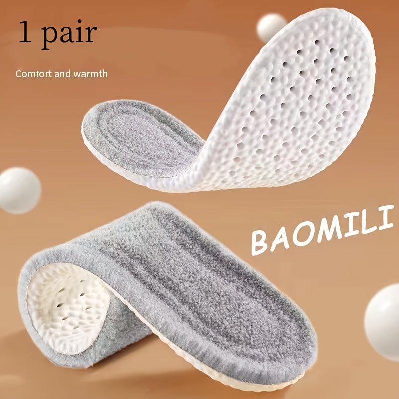 Unisex Winter Warm Sponge Insoles Non-Slip Breathable Thermal Footbeds