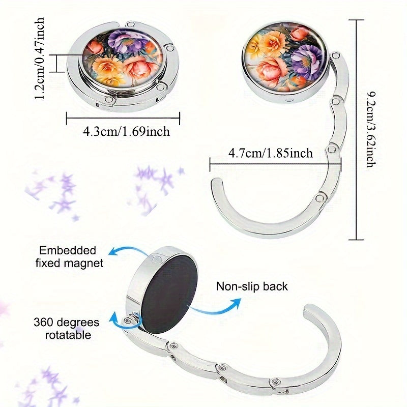 Colgador de bolso de metal vintage, gancho de mesa, soporte portátil para bolsas, accesorio elegante