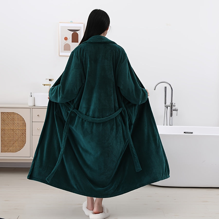 Men and Women Soft Coral Velvet Bathrobe Quick Dry Breathable Non-Shedding