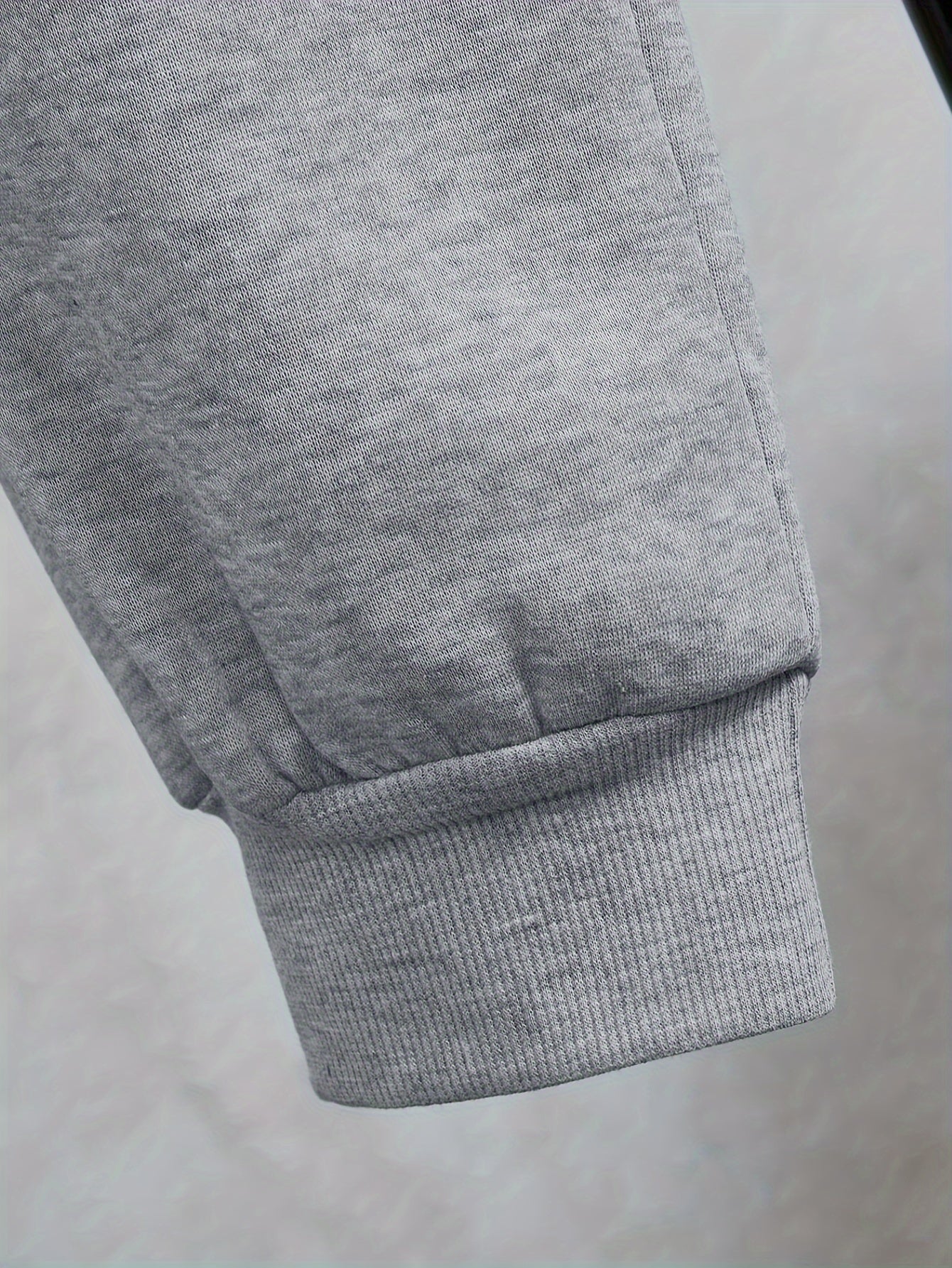 Men's Polyester Sweatsuit Set with Baseball Collar Long Sleeve Solid Color Fall Winter