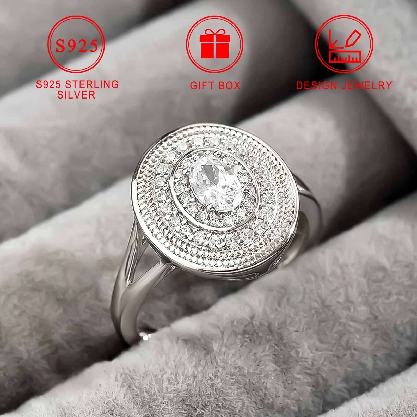 Women's Sterling Silver Ring 3.5g Cubic Zirconia Hypoallergenic Nickel-Free Jewelry