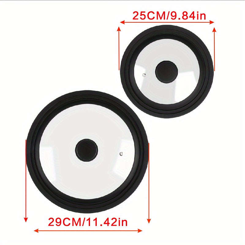 Tempered Glass Cookware Lid with Silicone Rim for Pots and Pans 19.8-28cm Dishwasher Safe