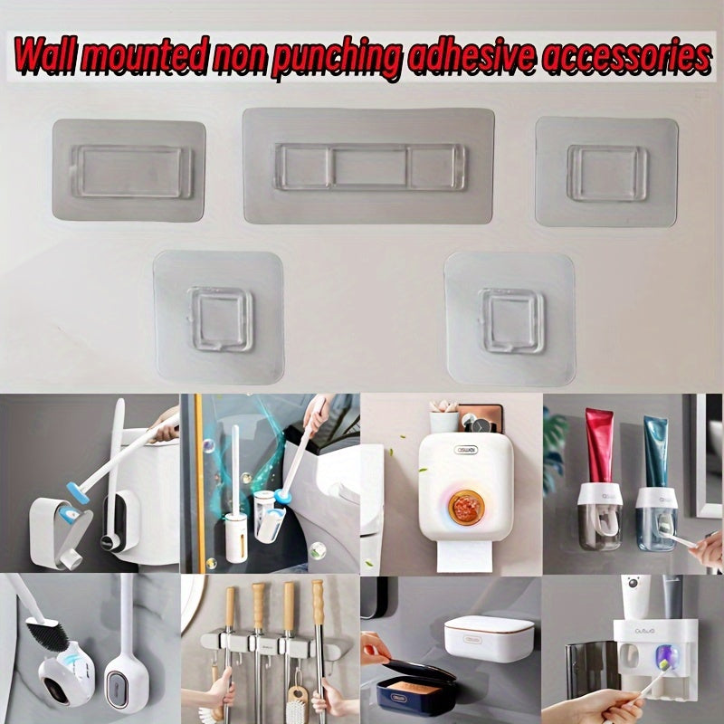 3-Piece Wall-Mounted Bathroom Accessories Set Adhesive No Holes Needed