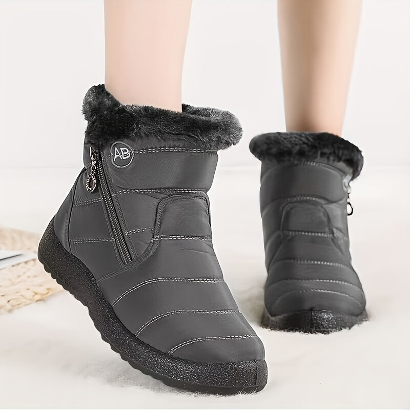 Women's Winter Boots Thermal Insulated Zipper Slip-Resistant PU Sole
