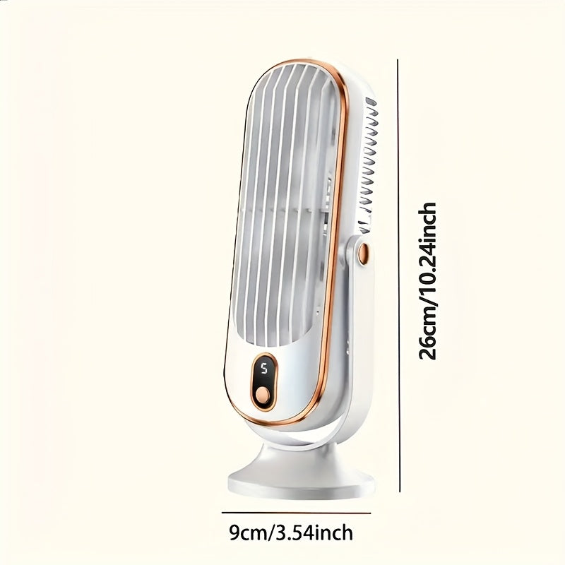 720° Oscillation Table Fan with Dual Motors, 5-Speed, USB Charging