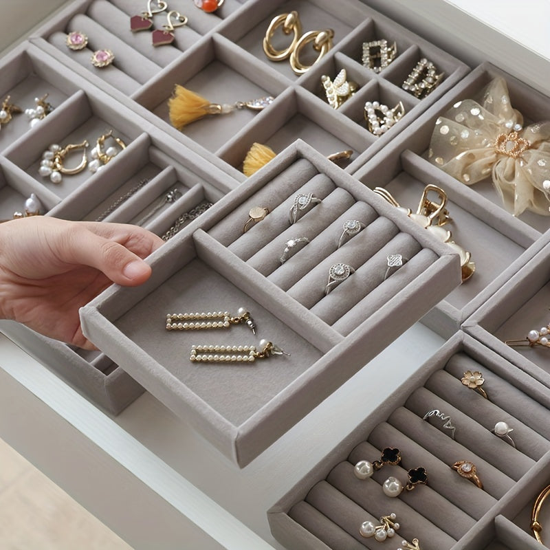 Flannelette Jewelry Tray Organizer for Necklaces Rings Bracelets 21cm