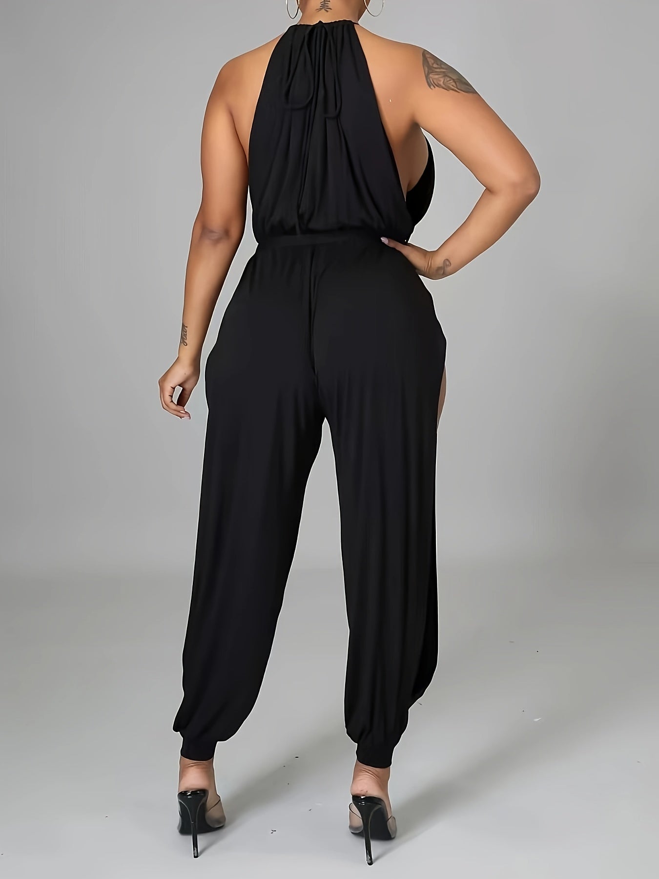 Women Sexy Club Style Strapless Party Leggings Large Size Split Pants