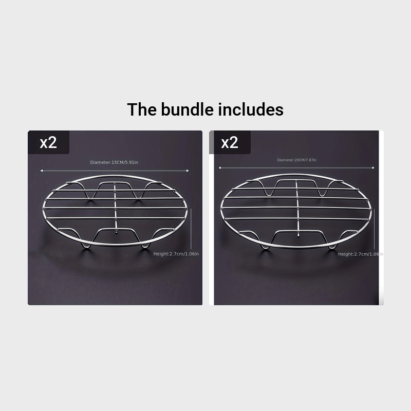 Stainless Steel Steamer Rack Round 15.24cm 17.78cm 20.32cm Cooking Basket