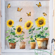 Reusable PVC Sunflower Butterfly Decal for Bedroom or Living Room Decor