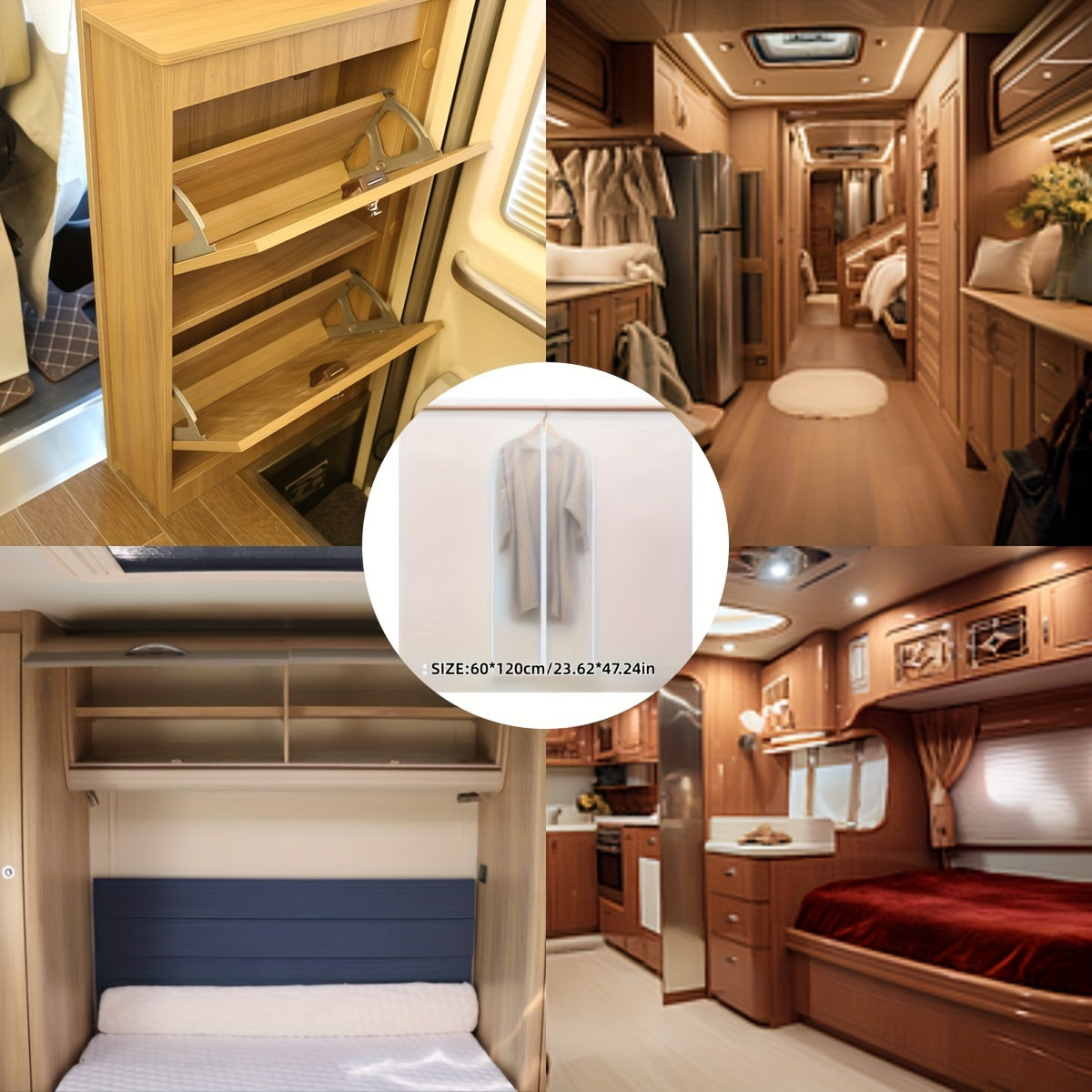 Kiyim Chang Qopqog'i To'plami, Shaffof, Osma Cho'ntak, Yuvish mumkin, Kostyum Qopqog'i