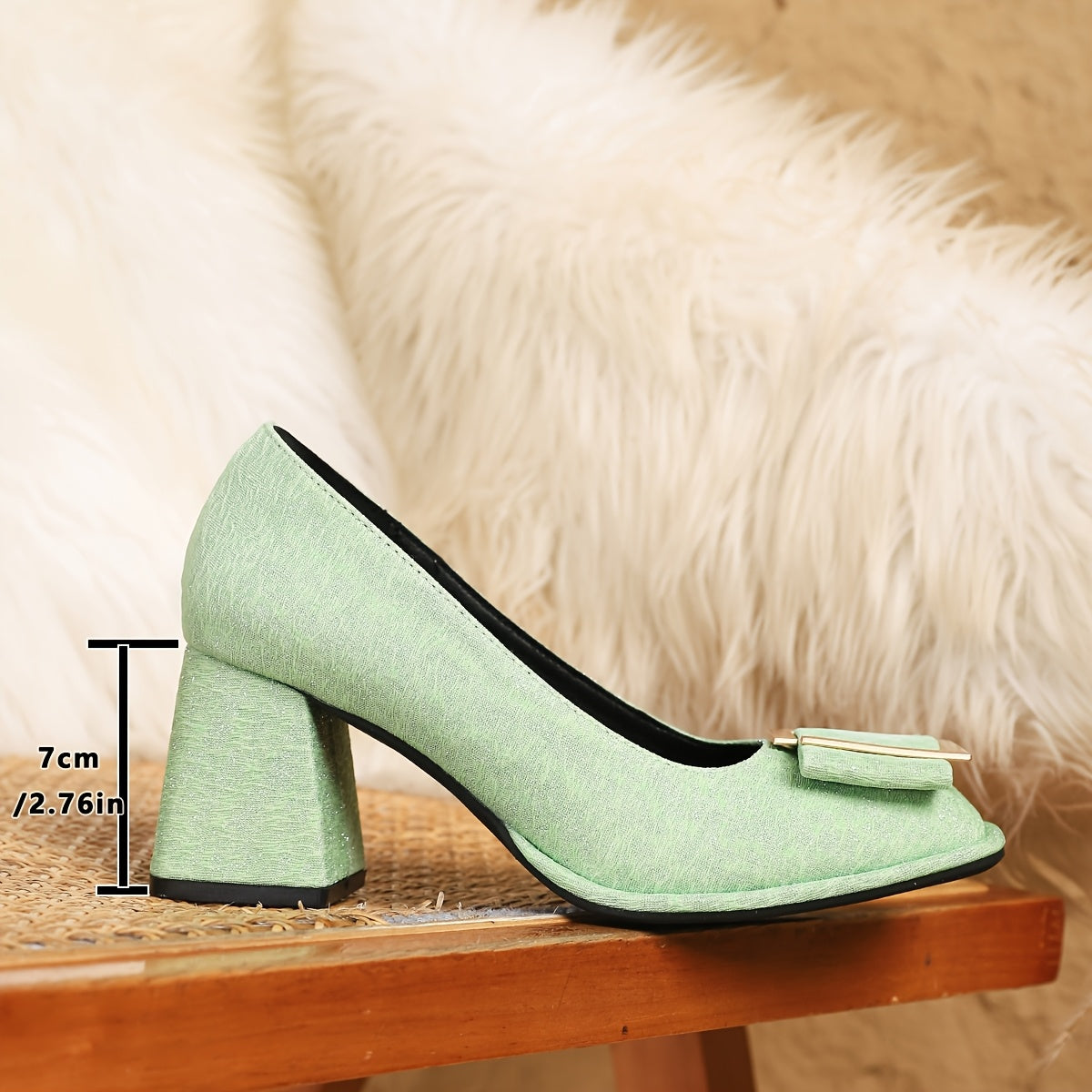 Women Square Toe Mary Jane Work Shoes Lightweight Comfortable All-Season Solid Color