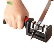 Stainless Steel Knife Sharpener Qizil Qo‘lqop Qora Asos Qo‘lda Oshxona Qurilmasi