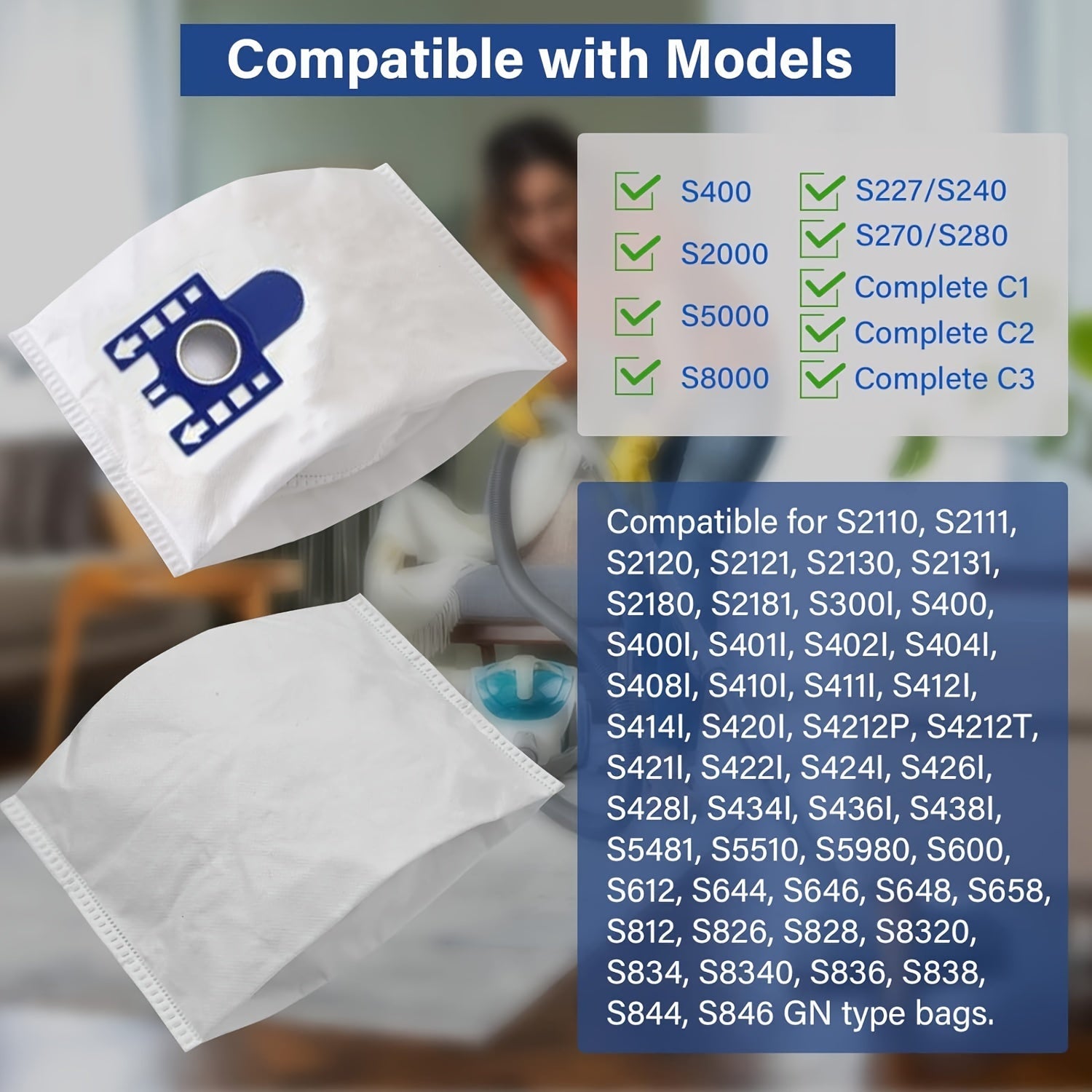 Replacement Vacuum Bags for C1 C2 C3 S400i S456i S600 S658 S800 S858 Series 18 Pack