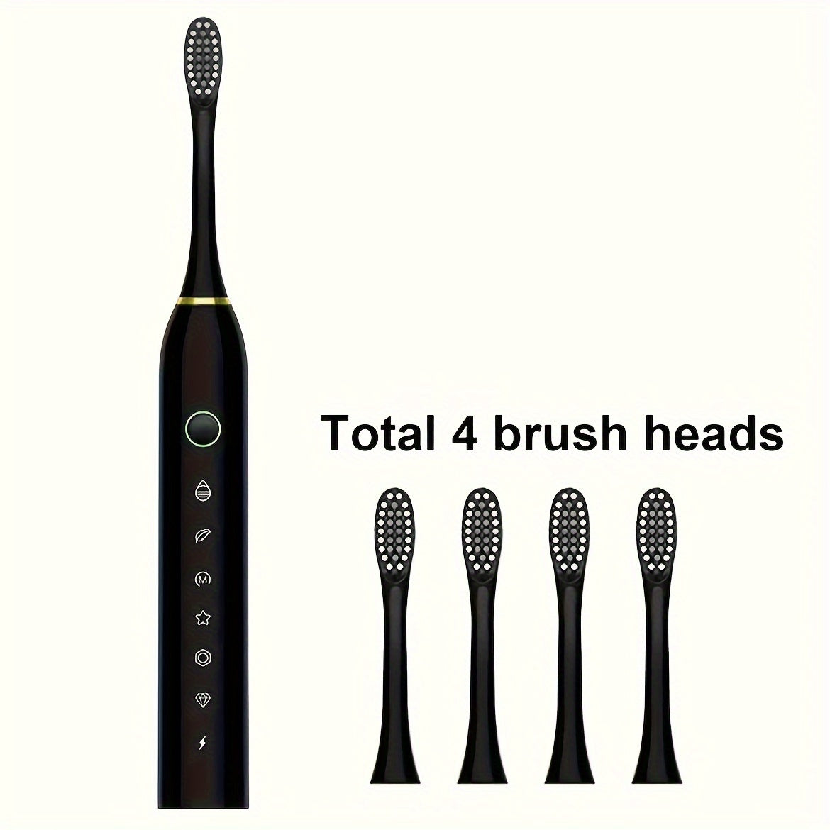 Cepillo de dientes eléctrico para adultos, con 6 modos, recargable por USB y cabezales reemplazables