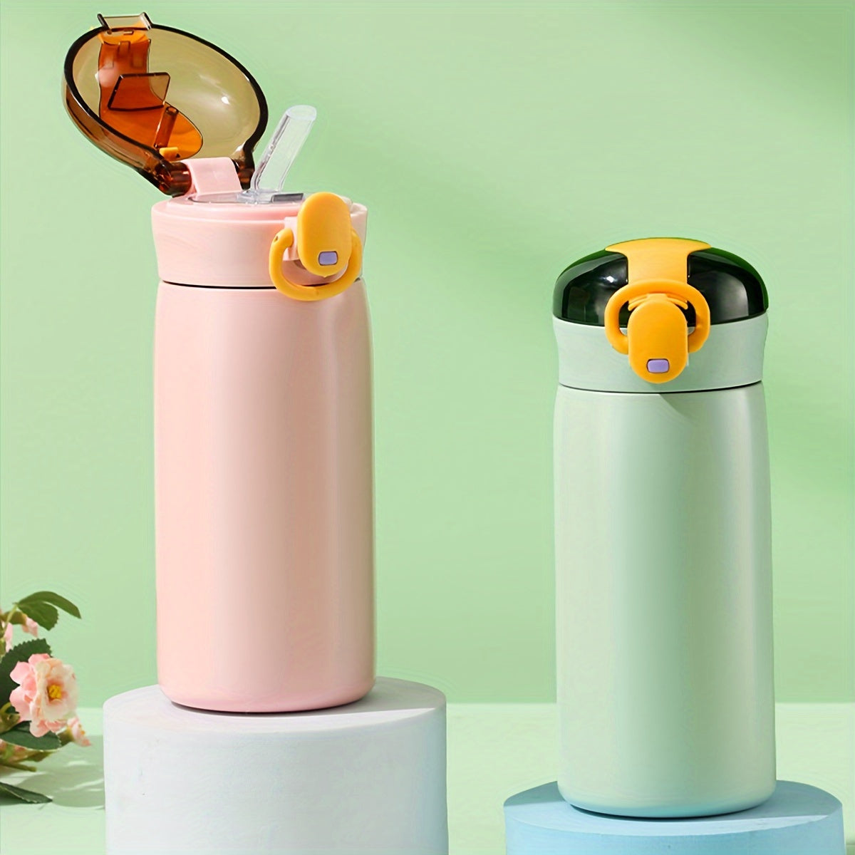 Stainless Steel Water Bottle 320ml Vacuum Insulated Leak Proof with Straw