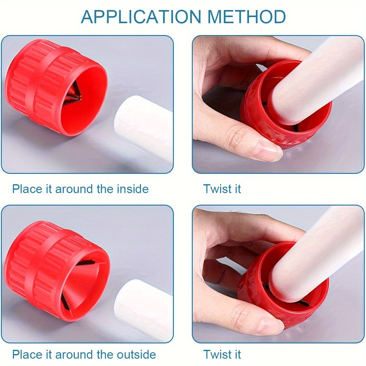 Универсальный красный внутренний и наружный развертка для труб и трубопроводов, инструмент для снятия заусенцев